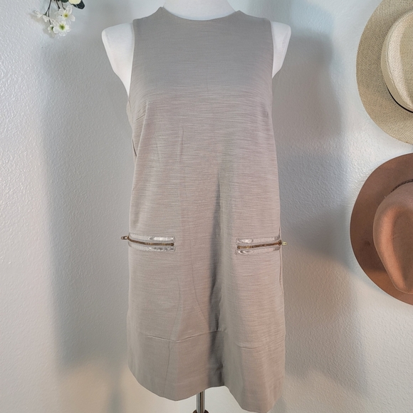 MADEWELL SLEEVELESS ZIP POCKET SHIFT Red BROWN DRESS WOMEN'S SIZE MEDIUM - Picture 4 of 16